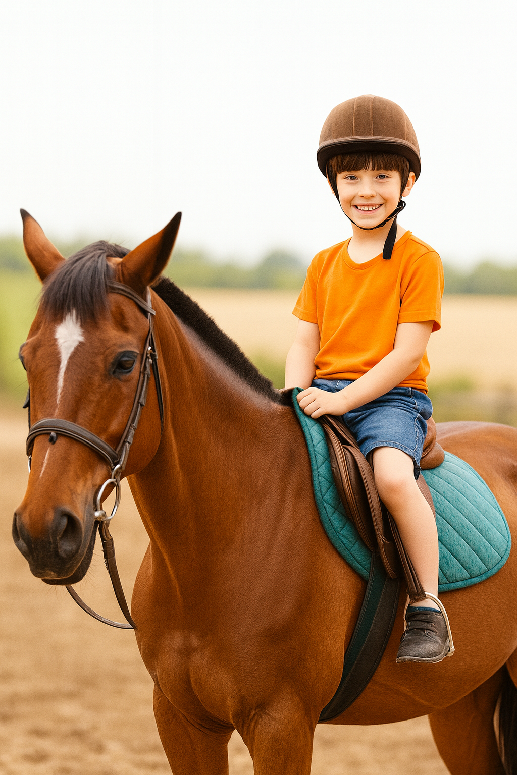 Kid riding a horse